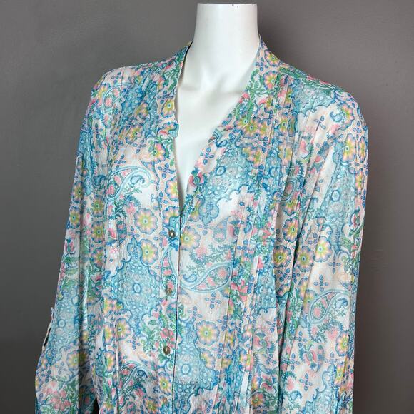 Ruby Rd. top blouse 3x floral pastel colorful light weight NWT - Picture 2 of 15